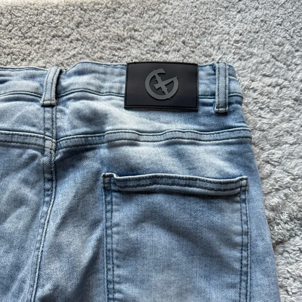 GALA jeans ACCOMPLICE DENIM LIGHT WASH slim leg red black 32